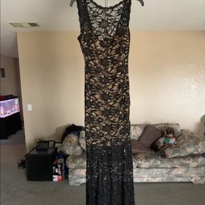 Black/tan lace dress